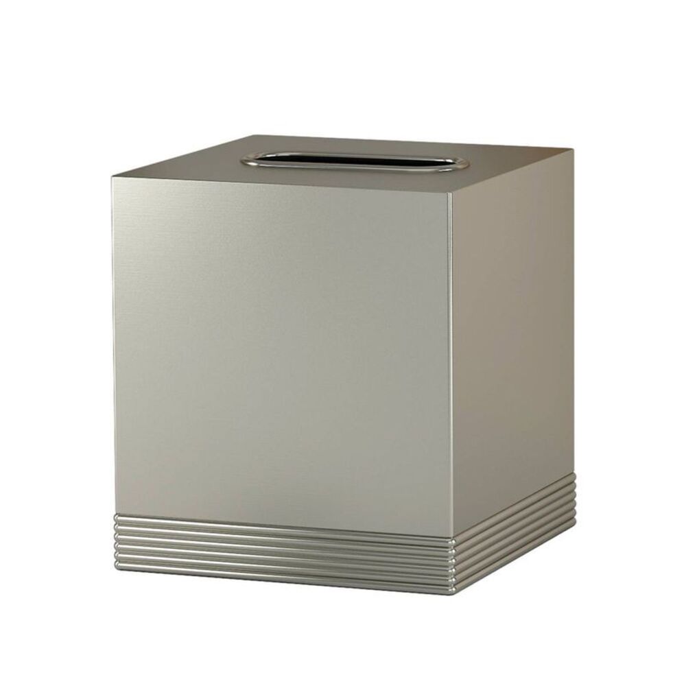 Special Metal Square Facial Tissue Box Holder - Stainless Steel Pewter